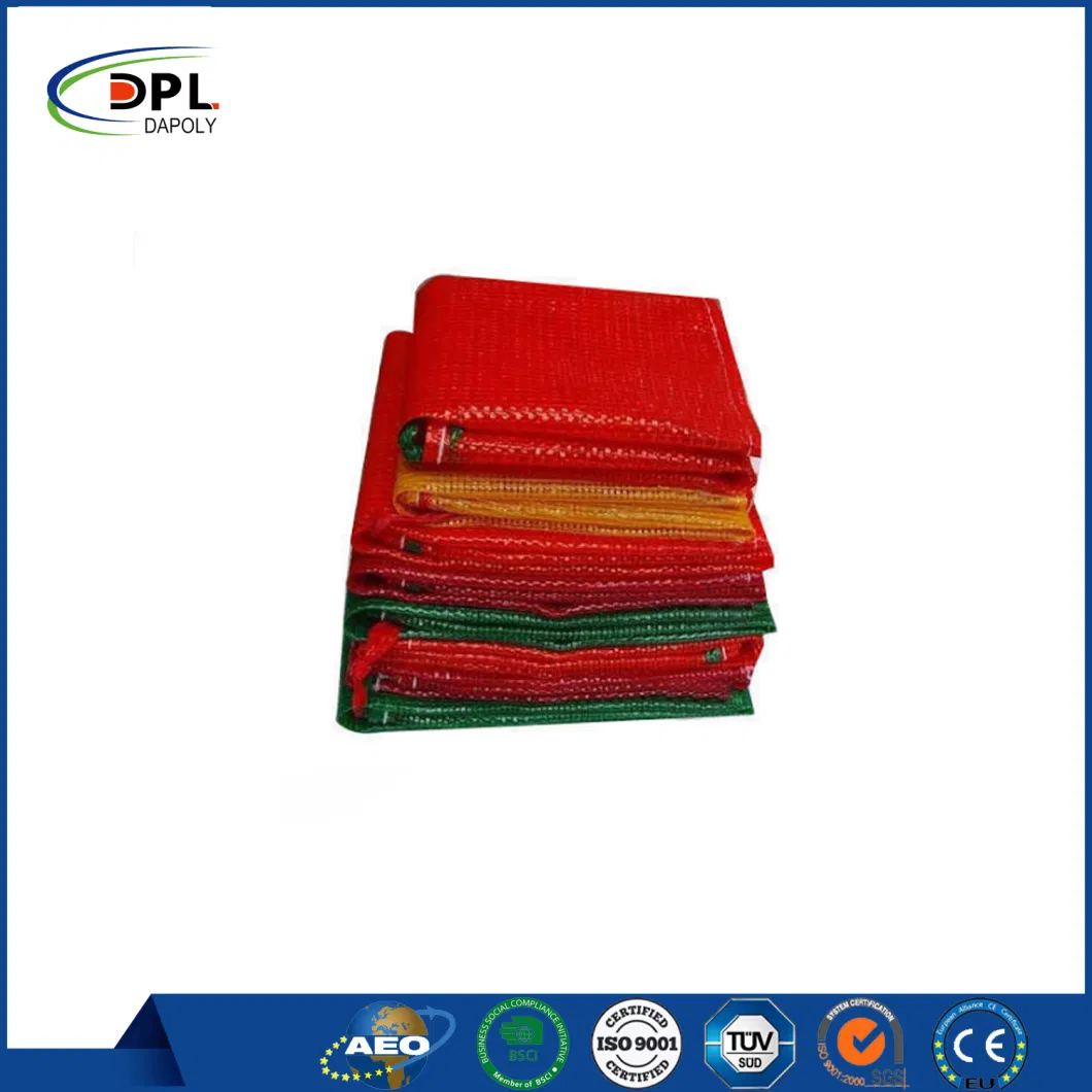 High Density Polyethylene Bag Onion Vegetable Potato and Fruits Mesh Bags Sack with Drawstring